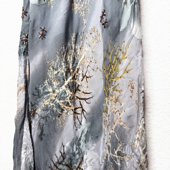 NWT Soulmates Y2K Vintage Silk Beaded Forest Fairy Ruffle Ethereal Dress - Picture 9 of 15